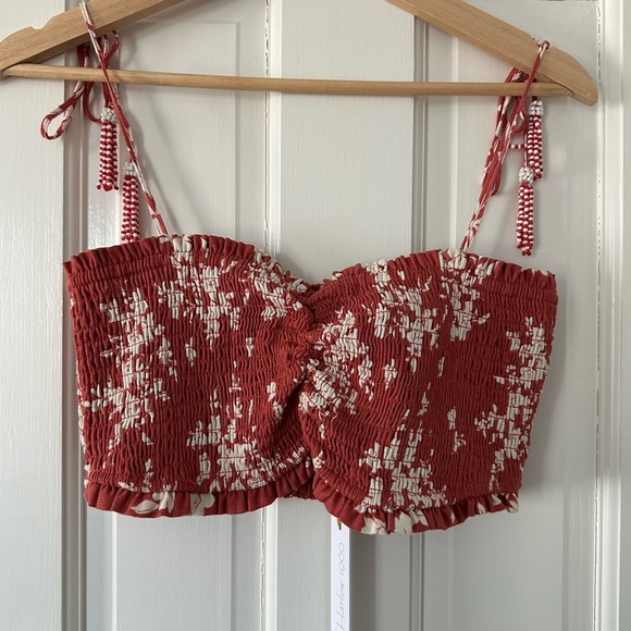 House of Harlow 1960 Red Floral Smocked Maxi Dress - Picture 2 of 3